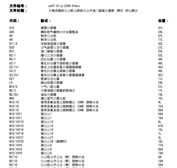 2011年奔驰smart变速箱电路图