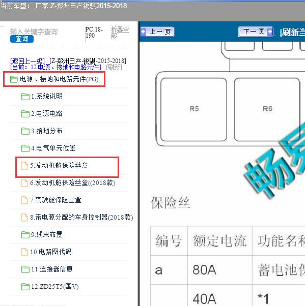 2015年郑州日产锐骐发动机舱保险盒资料