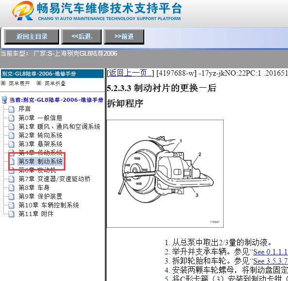 2006年别克GL8陆尊后刹车片维修手册