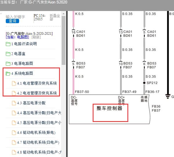 2020年广汽埃安 AION S VCU系统电路图