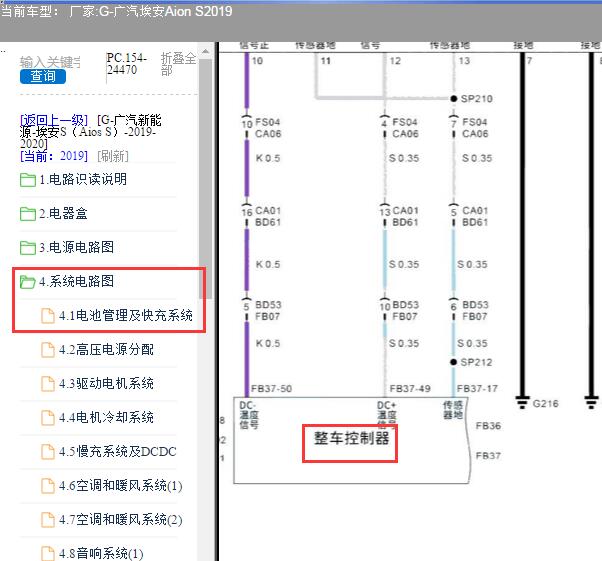 2019年广汽埃安 AION S VCU系统电路图
