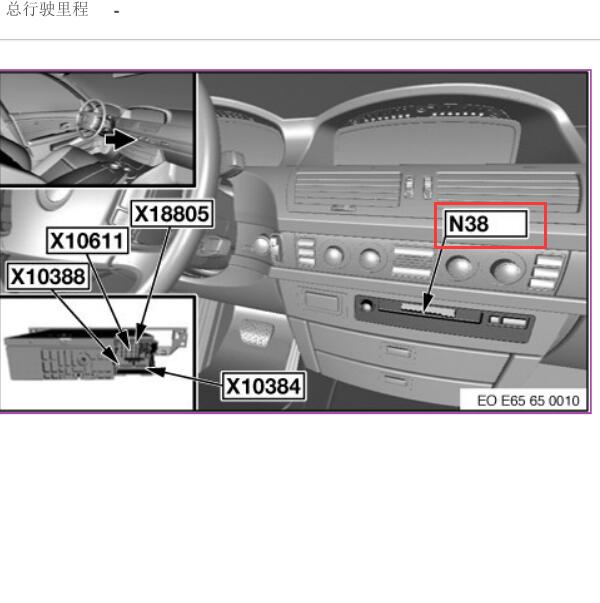 2007年宝马730Li N38模块位置