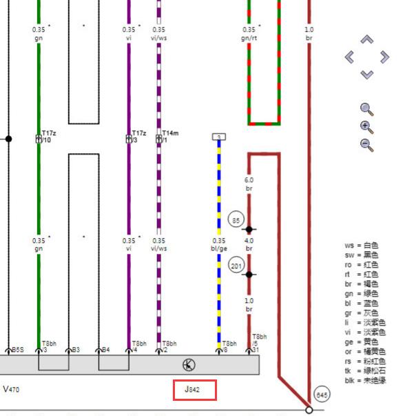 2018年奥迪A6 混动压缩机电路图