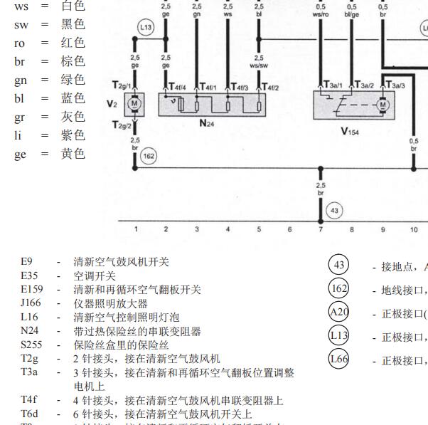 2002年斯柯达明锐空调电路图