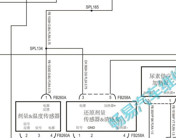 2021年上汽大通V80发动机尿素泵电路图