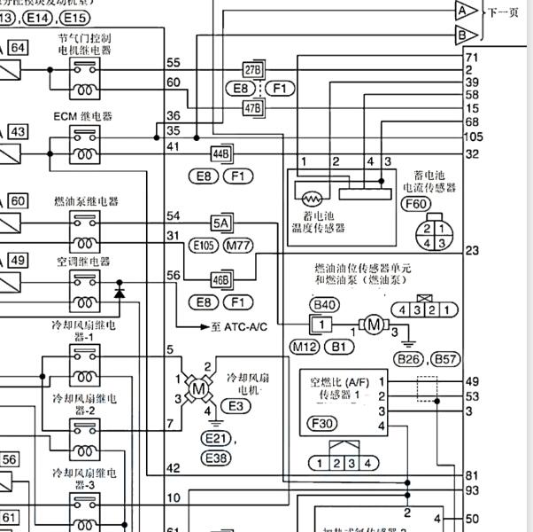 2017年日产经典轩逸HR16 发动机电路图
