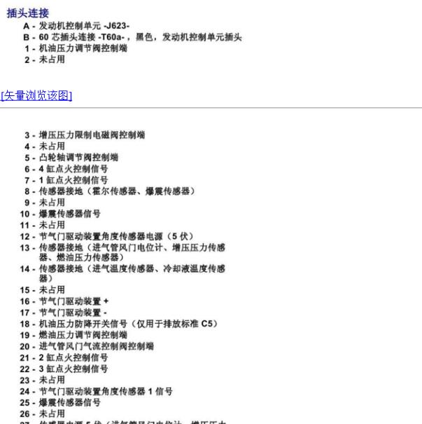 2011年大众途观CGM 2.0发动机针脚