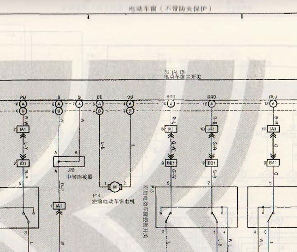 2007年丰田普拉多车窗电路图
