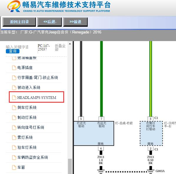 2016年吉普自由侠灯光电路图