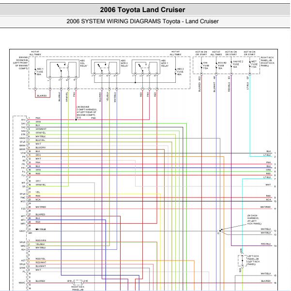 2006年丰田酷路泽ABS电路图