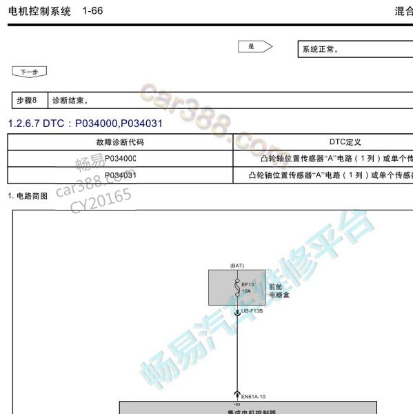 2022年传祺M8混动 P034000故障码资料