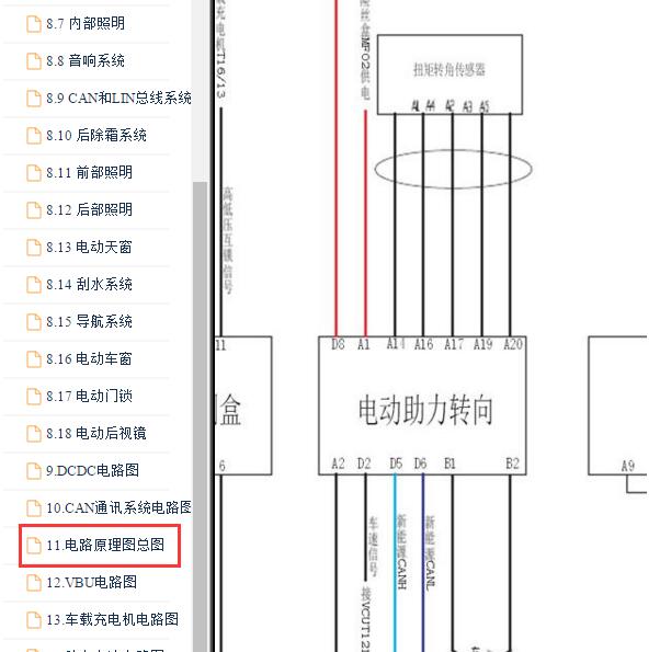 2015-2016年北汽EV160转向系统电路图