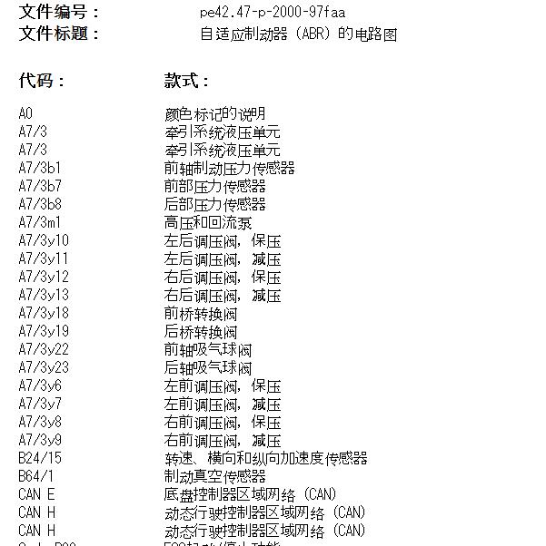 2010年奔驰GLK300 ABS电路图