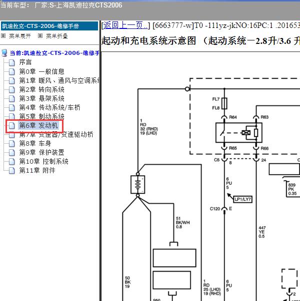 2006年上海凯迪拉克-CTS 启动系统电路图