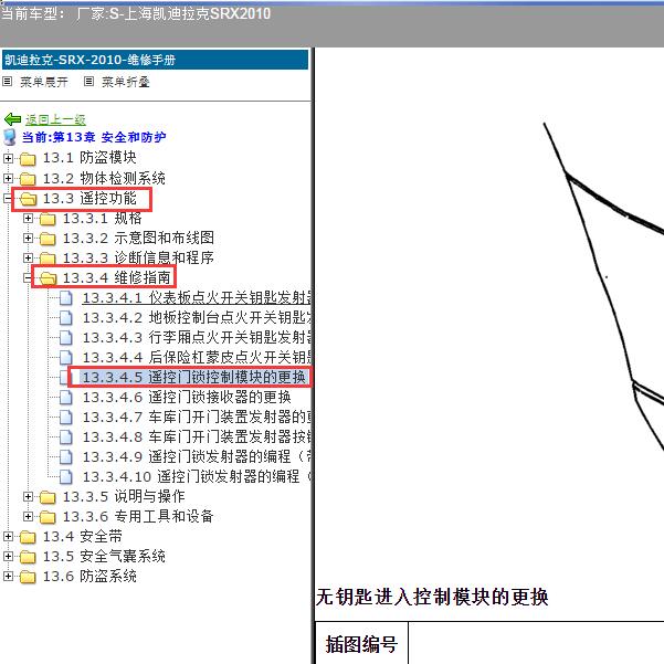 2010年上海凯迪拉克-SRX 无钥匙进入模块位置