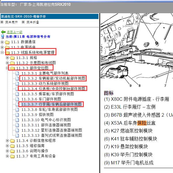 2010年上海凯迪拉克-SRX 保险丝盒安装位置