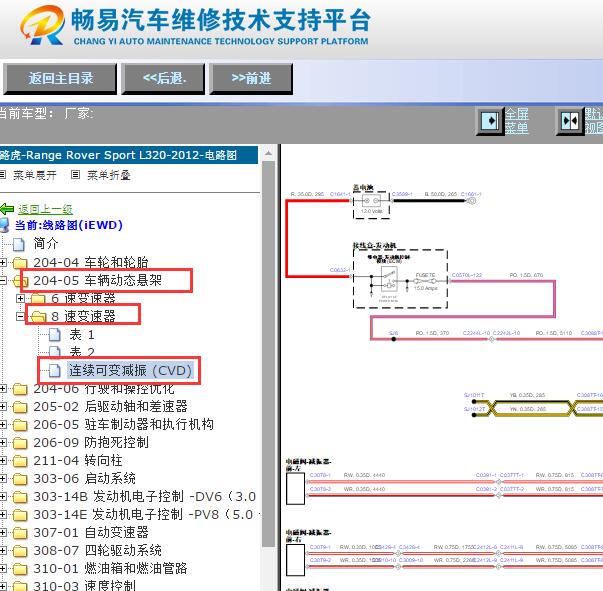2012年路虎揽胜运动版减震电磁阀电路图