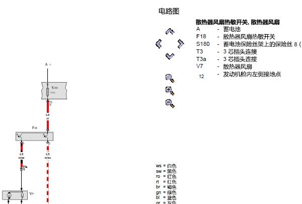 2004年大众高尔夫风扇和空调电路图