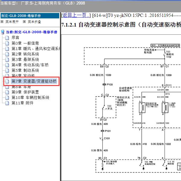 2008年上海别克-商务车（GL8）变速箱电路图