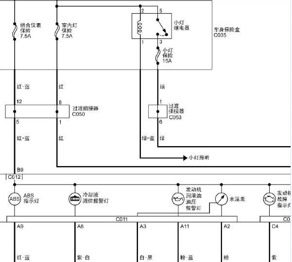 2013年福田风景仪表电路图