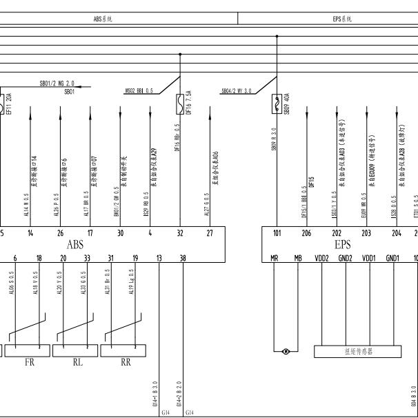 2021-2022年长安跨越王X1 ABS和EPS电路图.