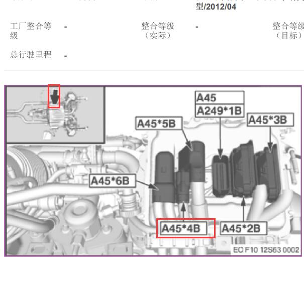 2012年宝马M5 A45.4B安装位置