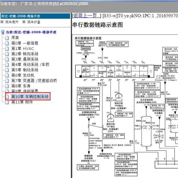 2008年上海别克-君越 通信电路图