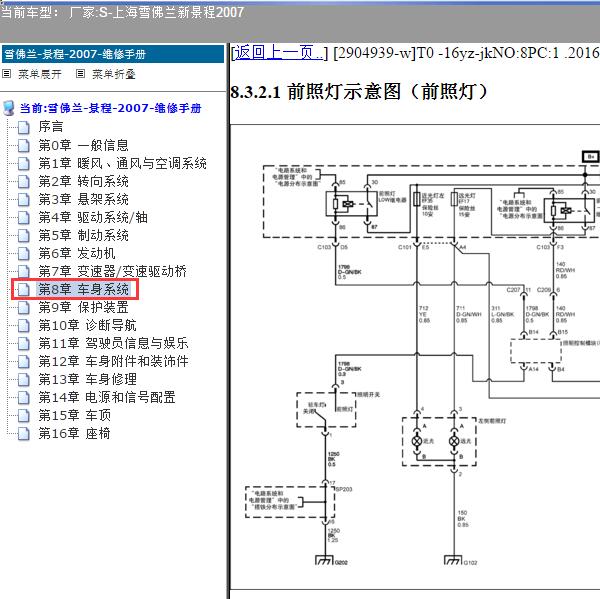 2007年上海雪佛兰-新景程 灯光电路图