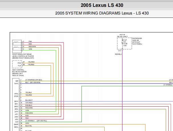 2005年雷克萨斯LS430自动大灯电路图