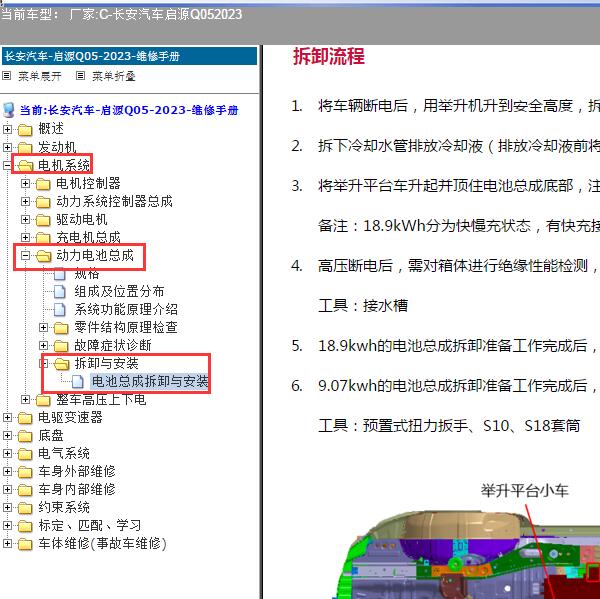 2023年长安汽车-启源Q05 动力电池总成维修手册