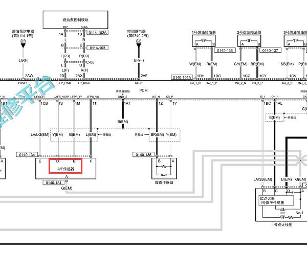 2020年马自达昂克赛拉氧传感器电路图和发动机针脚资料