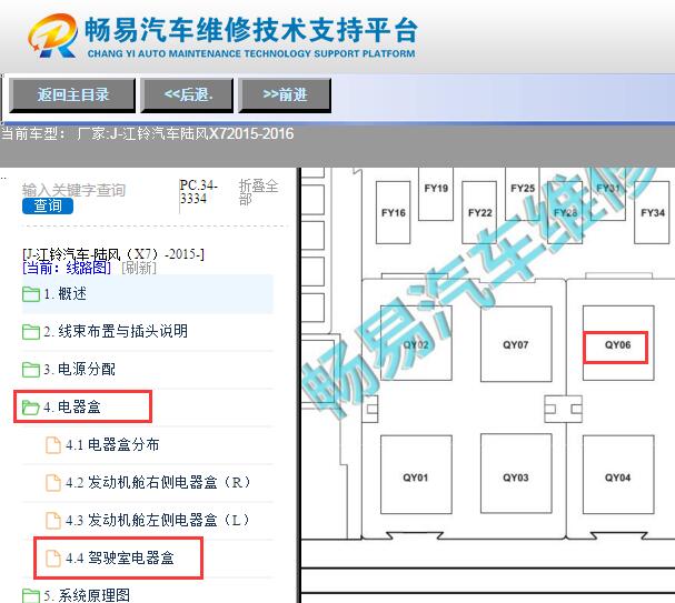 2015-2016年江铃路过X7 IG2继电器位置资料