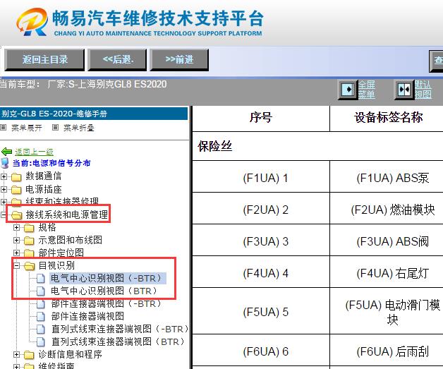2020年别克GL8 ES 保险丝说明资料