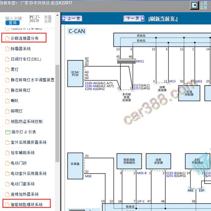 2017年起亚K2通讯和智能钥匙电路图
