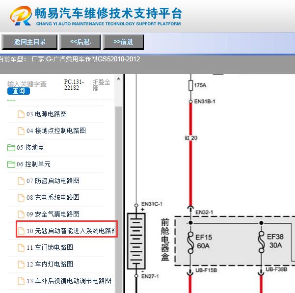 2013年广汽传祺GS5智能钥匙电路图