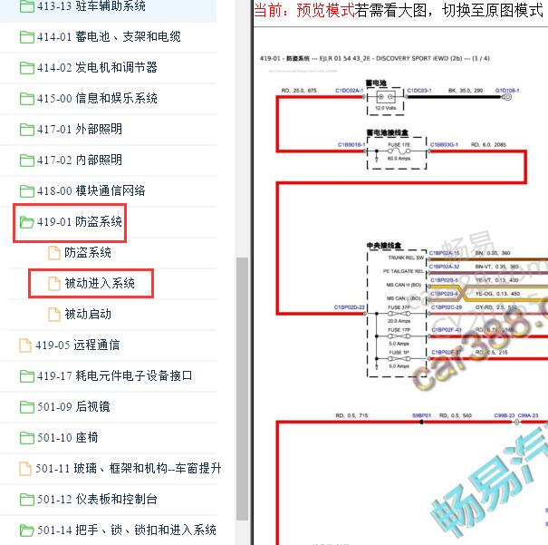 2017-2019年发现神行 RFA模块电路图