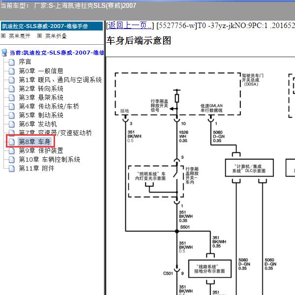 2007年上海凯迪拉克-SLS(赛威) 尾门电路图