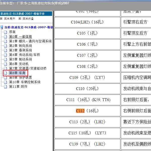 2007年上海凯迪拉克-SLS(赛威) 全车模块位置