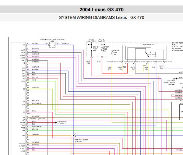 2004年雷克萨斯GX470空调电路图