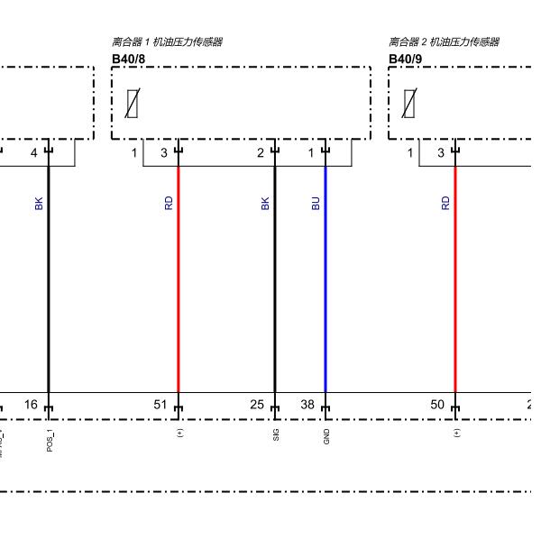 2020年奔驰GLB200变速箱机油压力传感器电路图