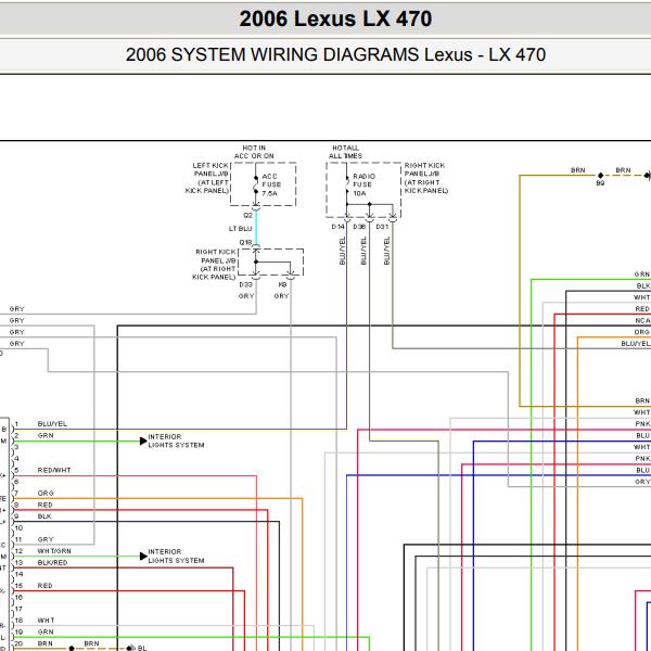 2006年雷克萨斯LX470 音响系统电路图
