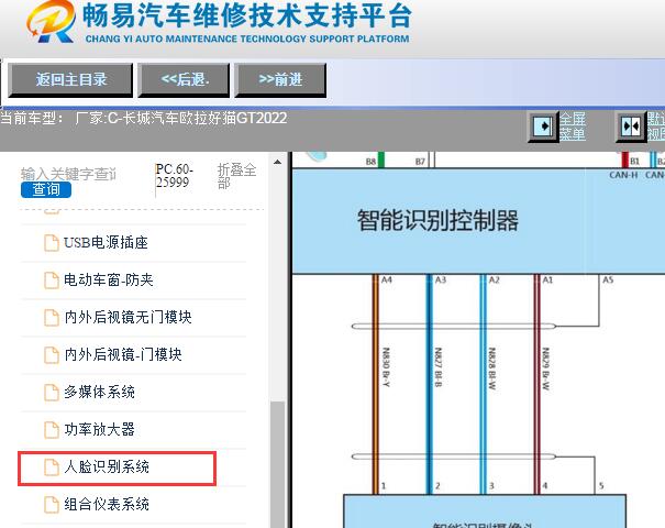2022年长城欧拉好猫人脸识别系统电路图