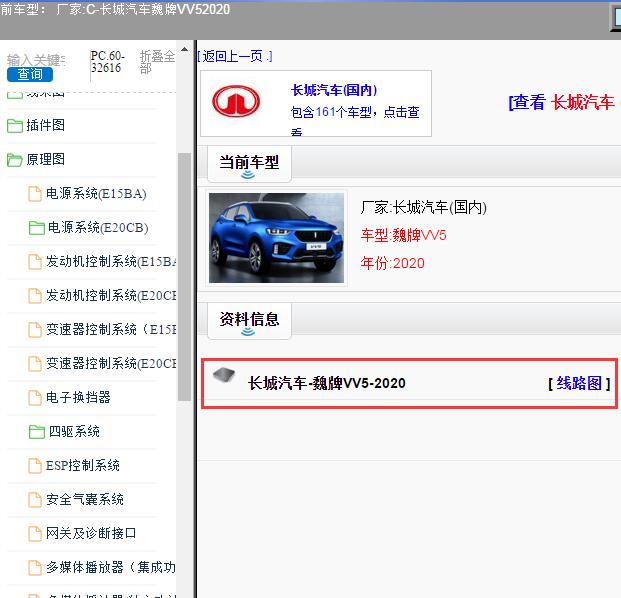2020年长城汽车-魏牌VV5 电路图