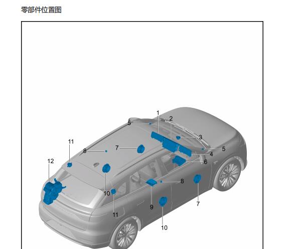 2022年零跑C11车载仪表主机功放位置和车身电脑电路图