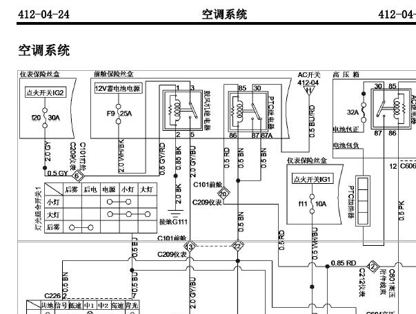 2017年长安奔奔MINI e空调电路图资料