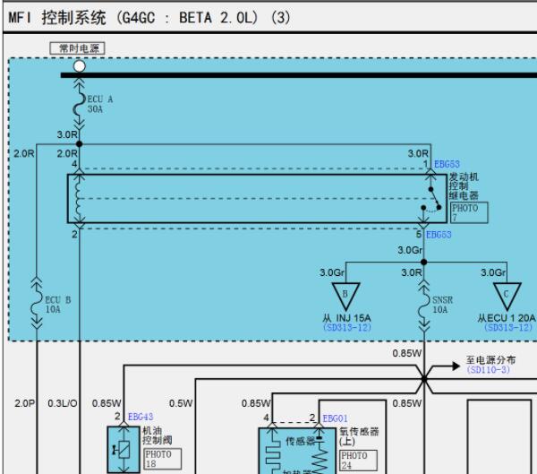 北京现代G4GC发动机电路图