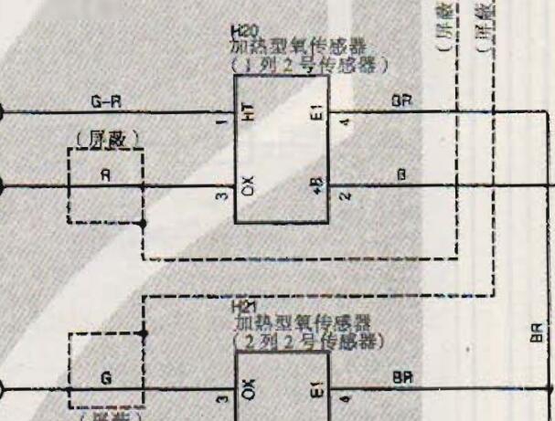 2002年丰田霸道发动机氧传感器电路图