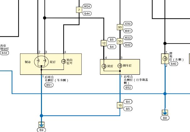 2021年日产轩逸转向灯电路图资料