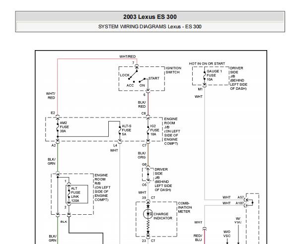 2003年雷克萨斯ES300发电机电路图