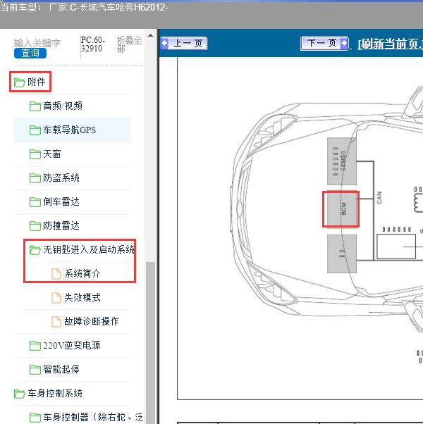 2012年长城汽车-哈弗H6 BCM位置